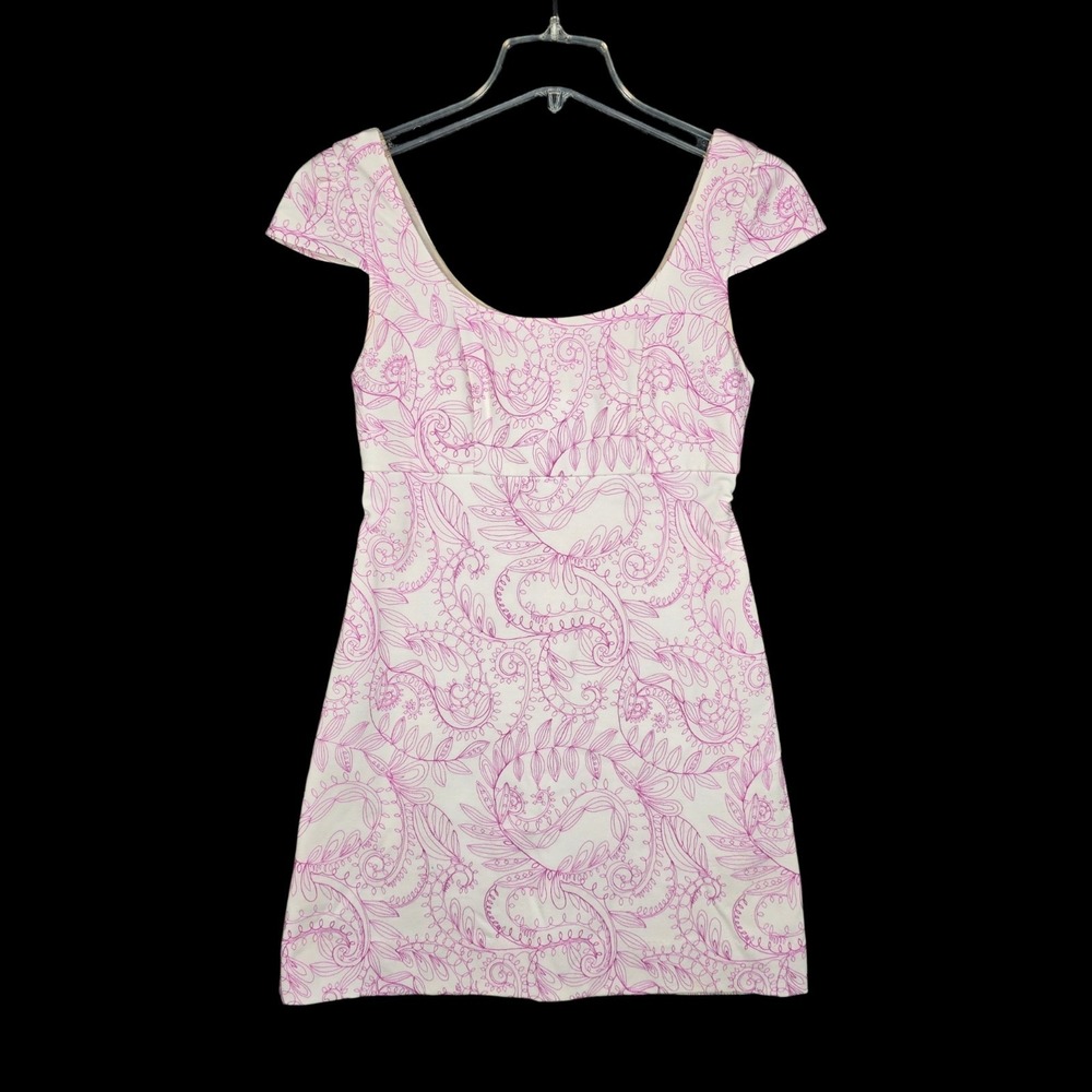Lilly‎ Pulitzer Laurent Dress Size 0 Purple Quartz Sunshine Swirl Paisley White